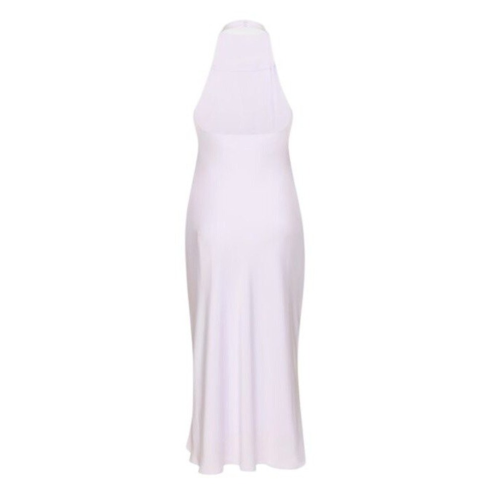 Aritzia Wilfred Audience Satin Maxi Halter Dress Fields Lavender Purple Size 4 - Picture 2 of 3